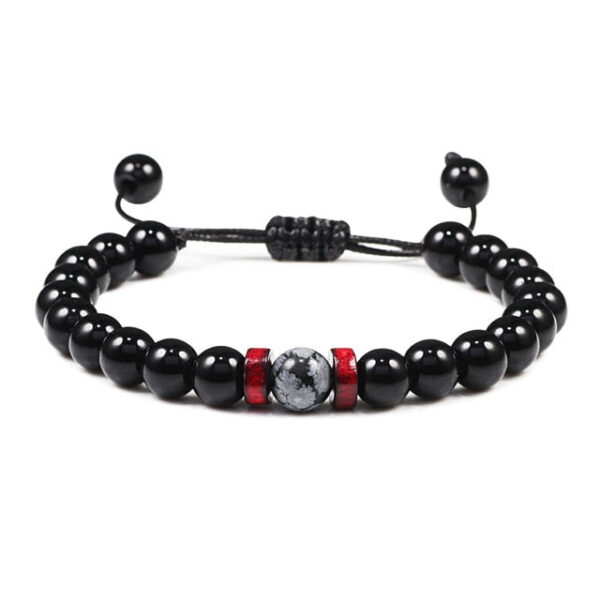 Black Onyx Stone Beads Tibetan Bracelet Crystal Gemstone Adjustable Bracelet - Image 14