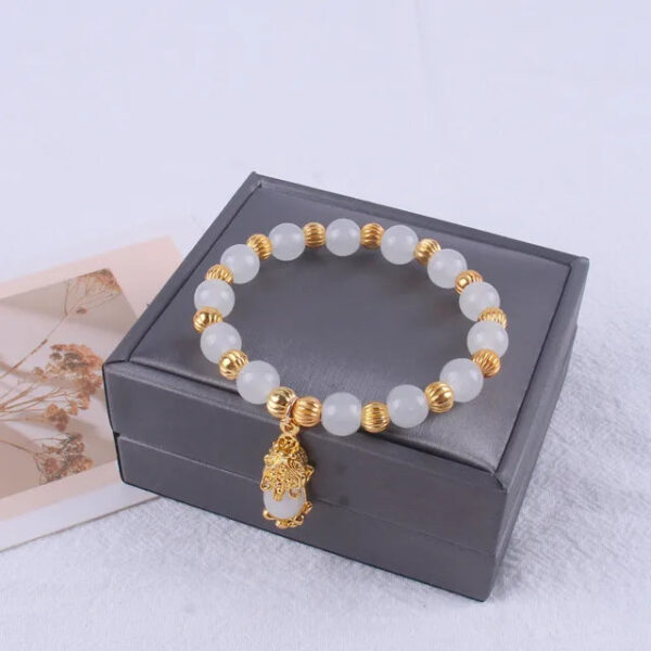 Lucky Pixiu Crystal Stone Beaded Bracelet Buddha Good Fortune Pi Xiu Symbol Bracelet