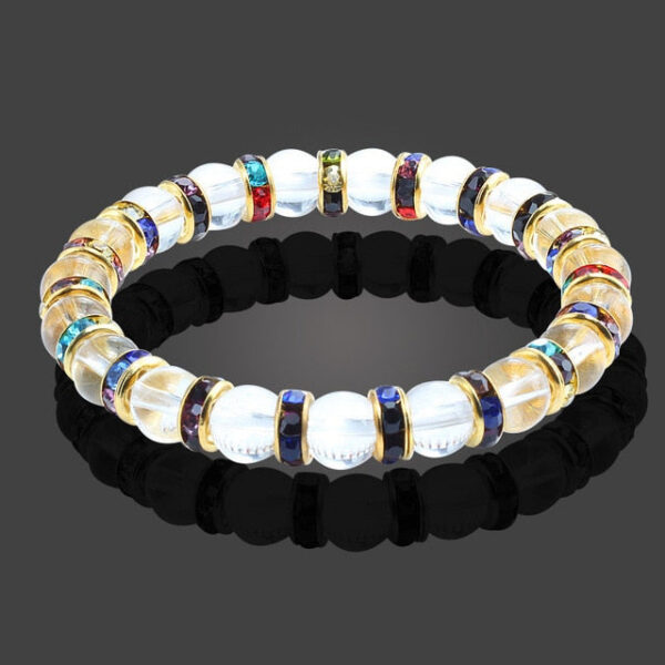 Natural Crystal Blue Stone Beads Yoga Fitness Buddha Stones Bracelet - Image 9