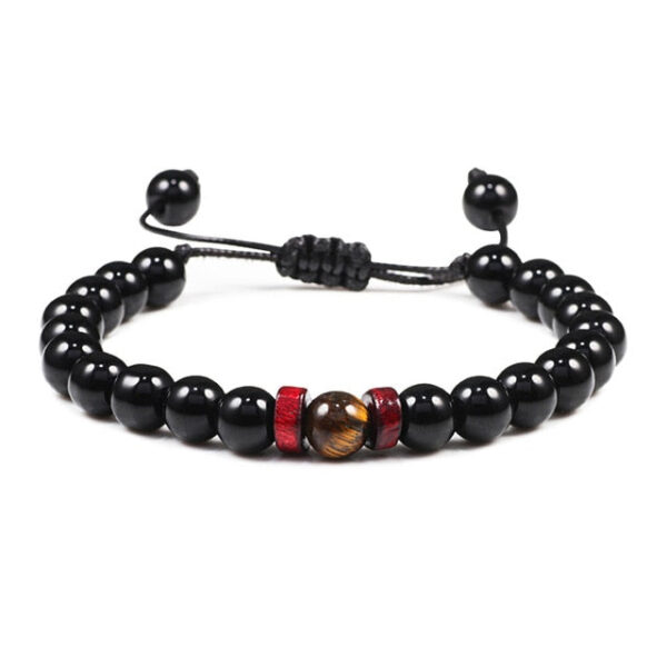 Black Onyx Stone Beads Tibetan Bracelet Crystal Gemstone Adjustable Bracelet - Image 11