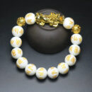 Feng Shui Wealth White Mantra Beads Bracelet White Crystals Lucky Bracelet