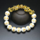 Feng Shui Wealth White Mantra Beads Bracelet White Crystals Lucky Bracelet