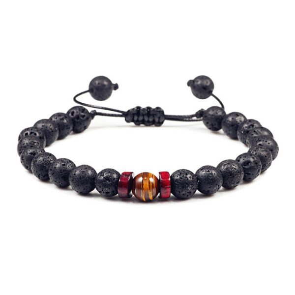 Black Onyx Stone Beads Tibetan Bracelet Crystal Gemstone Adjustable Bracelet - Image 9