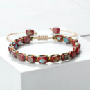 Imperial Stone Gemstone Beaded Bracelet Handmade Bohemian Bracelet