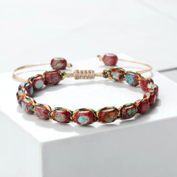 Imperial Stone Gemstone Beaded Bracelet Handmade Bohemian Bracelet - Image 8