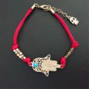 Leather Evil Eye Bracelet Women Hand of Fatima Hamsa Protection Bracelet