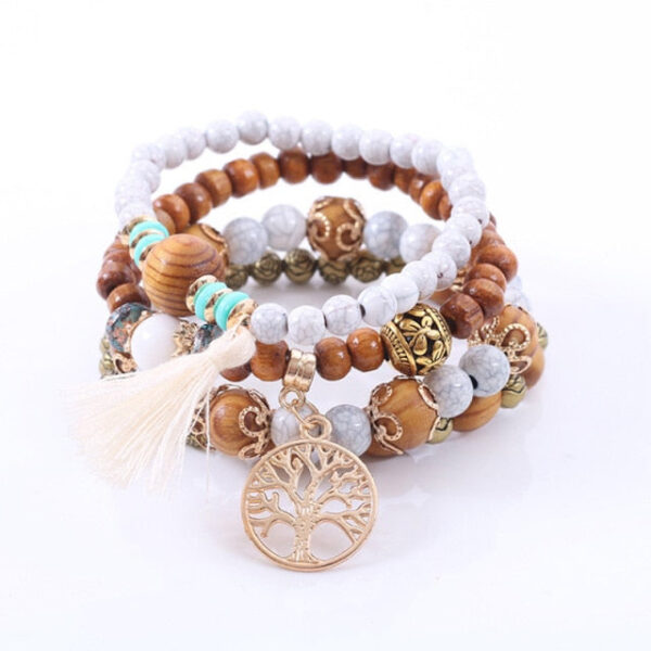 Bohemian Tree of Life Bangle Bracelet Charm Lucky Stone Bracelet - Image 8