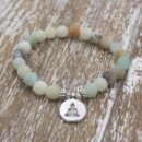 Matte Frosted Amazonite Buddha Beaded Bracelet Bangle Bracelet