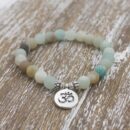 Matte Frosted Amazonite Buddha Beaded Bracelet Bangle Bracelet